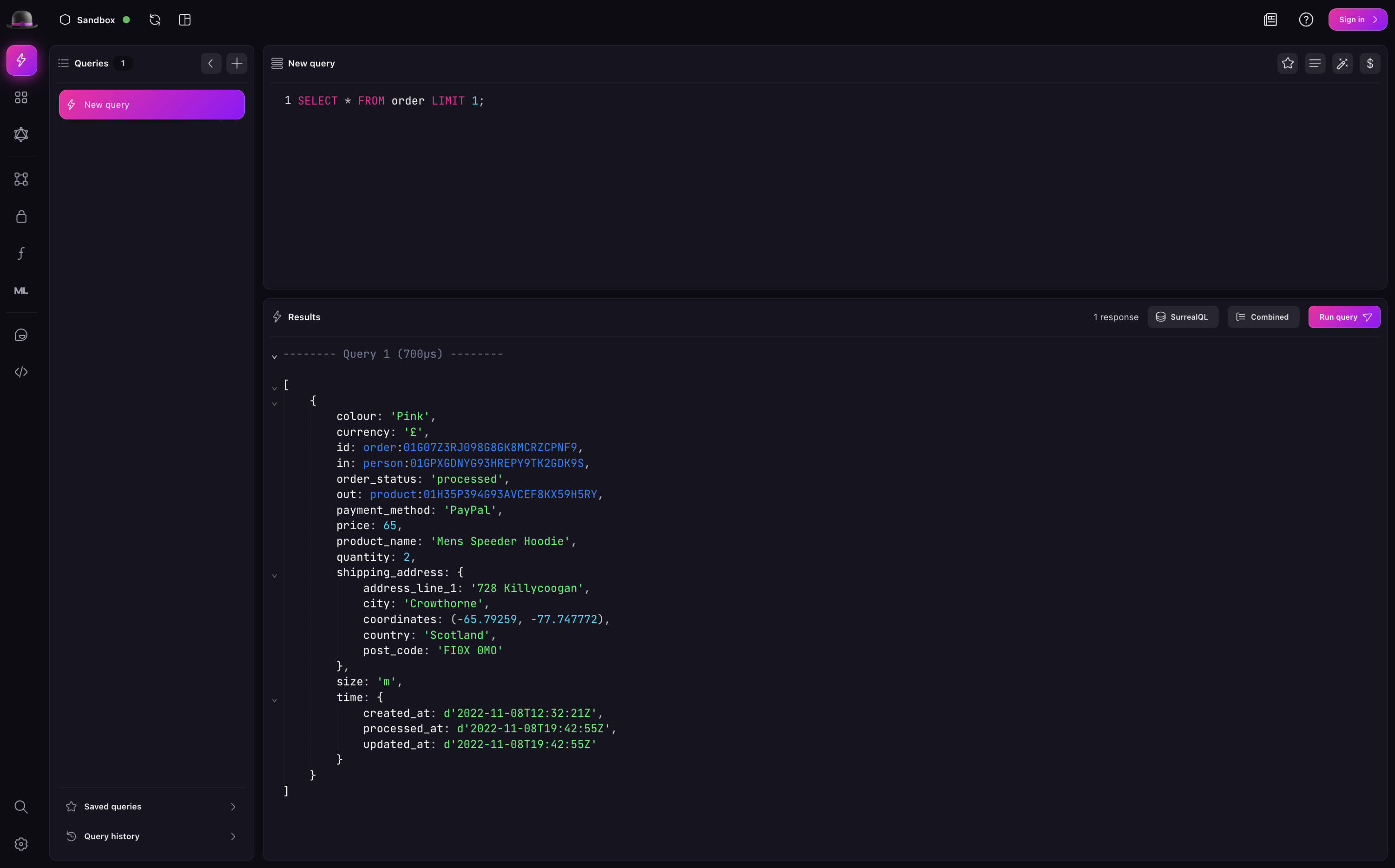 Surrealist query view